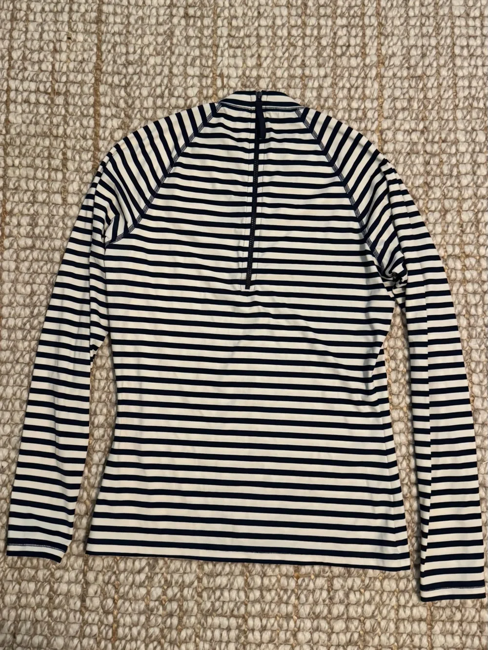Jcrew long sleeve Rash Guard in classic blue/cream stripes
